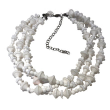 Load image into Gallery viewer, White Scalloped Beaded Morgan Necklace