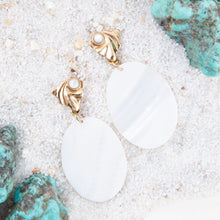 Load image into Gallery viewer, Mother of Pearl Slab Drop Earrings