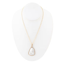 Load image into Gallery viewer, White Mother of Pearl Teardrop Golden Pendant Necklace
