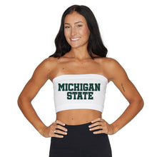 Load image into Gallery viewer, Michigan State White Bandeau Top