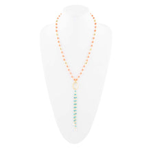 Load image into Gallery viewer, Multi Stone Orange Coral Golden Y-Neck