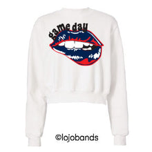 Load image into Gallery viewer, Game Day Lips Cropped Sweatshirt