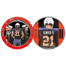 Load image into Gallery viewer, BL17-010 Navy Athletics Football September 11th Semper Fi Marines Uniform Challenge Coin