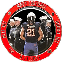 Load image into Gallery viewer, BL17-010 Navy Athletics Football September 11th Semper Fi Marines Uniform Challenge Coin