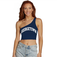 Load image into Gallery viewer, Georgetown Navy One Shoulder Top