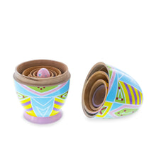 Load image into Gallery viewer, Set of 5 Ukrainian Style Easter Eggs Wooden Nesting Dolls 5 Inches