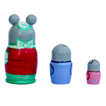 Load image into Gallery viewer, Set of 3 Mouse Wooden Nesting Dolls 3.5 Inches