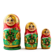 Load image into Gallery viewer, 5 Girls with Basket Flowers Nesting Dolls  6.5 Inches