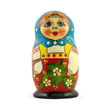 Load image into Gallery viewer, Set of 5 Folk Girls Wooden Nesting Dolls 5.5 Inches