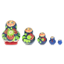 Load image into Gallery viewer, 5 Miniature Strawberry Dress Nesting Dolls  1.75 Inches
