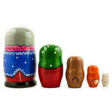 Load image into Gallery viewer, Kolobok, Babushka and Dedushka Fairy Tale Nesting Dolls 7 Inches