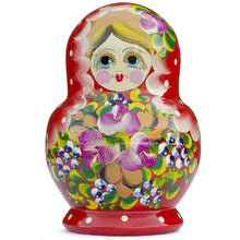 Load image into Gallery viewer, Set of 10 Red Bouquet of Flowers  Nesting Dolls 6 Inches