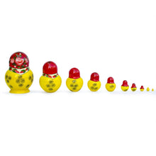 Load image into Gallery viewer, Set of 10 Bouquet of Flowers Nesting Dolls 6 Inches