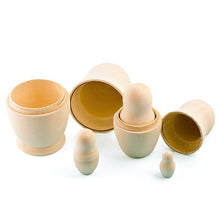 Load image into Gallery viewer, Set of 5 Unfinished Wooden Nesting Dolls DIY Craft Blanks for Painting  5.75 Inches
