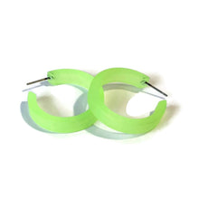 Load image into Gallery viewer, Neon Green Small Classic Hoop Earrings