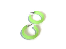 Load image into Gallery viewer, Neon Green Small Classic Hoop Earrings