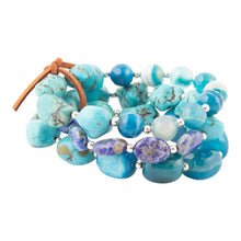 Load image into Gallery viewer, New Haven Blue Turquoise Sterling Silver Bracelet Set