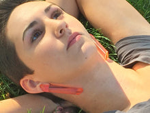 Load image into Gallery viewer, Tangerine Orange Couture Lucite Mega Stick Stud Earrings