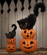 Load image into Gallery viewer, Small Pumpkin Stack Black Cat | Halloween Decor | Bethany Lowe