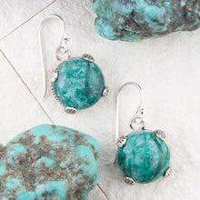 Load image into Gallery viewer, Nomad Blue Chrysocolla and Sterling Silver Drop Earrings