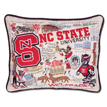 Load image into Gallery viewer, North Carolina State University Collegiate Embroidered Pillow by CatStudio