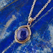 Load image into Gallery viewer, Nova Blue Lapis Pendant and Golden Necklace