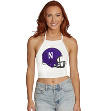 Load image into Gallery viewer, Northwestern Wildcats White Halter Top