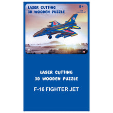 Load image into Gallery viewer, F-16 Fighter Plane Model Kit - Wooden Laser-Cut 3D Puzzle (23 Pcs)
