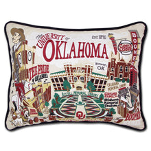 Load image into Gallery viewer, Oklahoma, University of Collegiate Embroidered Pillow by CatStudio