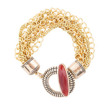 Load image into Gallery viewer, Orange Carnelian Golden Chain Bracelet