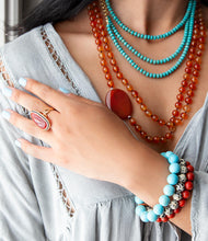 Load image into Gallery viewer, Orange Carnelian Knotted Necklace