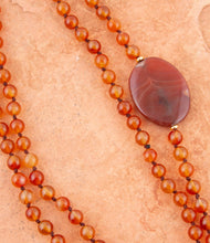 Load image into Gallery viewer, Orange Carnelian Knotted Necklace