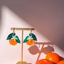 Load image into Gallery viewer, Orange Dangle Acrylic Earrings