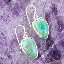 Load image into Gallery viewer, Organic Turquoise and Sterling Silver Drop Earrings