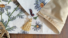 Load image into Gallery viewer, Tache Floral Yellow Daisies Ladybugs Ivory Woven Tapestry Table Runner (18114)