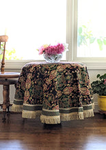 Load image into Gallery viewer, Tache Elegant Black Ornate Paisley Woven Tapestry Tablecloth (18192)