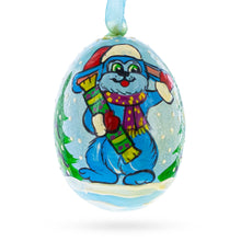Load image into Gallery viewer, Bunny with Present Wooden Christmas Ornament