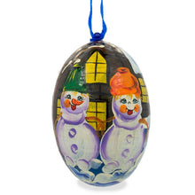 Load image into Gallery viewer, Snowman Couple Wooden Christmas Ornament 3 Inches