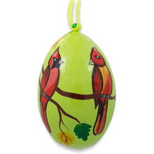 Load image into Gallery viewer, Two Cardinal Birds on Branch Wooden Christmas Ornament 3 Inches