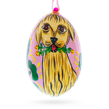 Load image into Gallery viewer, Dog with Flower Wooden Christmas Ornament 3 Inches