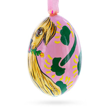 Load image into Gallery viewer, Dog with Flower Wooden Christmas Ornament 3 Inches