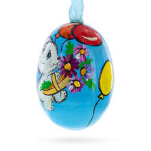 Load image into Gallery viewer, Cat with Balloon and Flowers Wooden Christmas Ornament 3 Inches