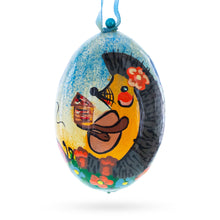 Load image into Gallery viewer, Hedgehog with Balloons Wooden Christmas Ornament 3 Inches
