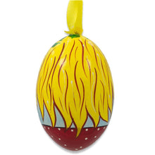 Load image into Gallery viewer, Doll with Sunflower Wooden Egg Ornament 3 Inches