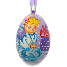 Load image into Gallery viewer, Angel on Cloud with Gift Wooden Christmas Ornament 3 Inches