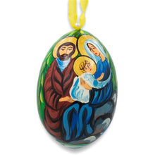 Load image into Gallery viewer, Mary with Joseph and Jesus Wooden Christmas Ornament 3 Inches
