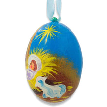 Load image into Gallery viewer, Wiseman, Lamb and Jesus Nativity Scene Wooden Christmas Ornament 3 Inches