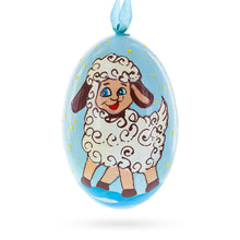 Load image into Gallery viewer, Smiling Lamb Wooden Christmas Ornament 3 Inches