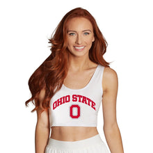 Load image into Gallery viewer, Ohio State OSU Buckeyes White Crop Tank Top