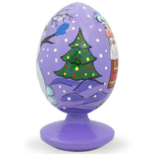 Load image into Gallery viewer, Santa with Snowman by Christmas Tree Wooden Figurine
